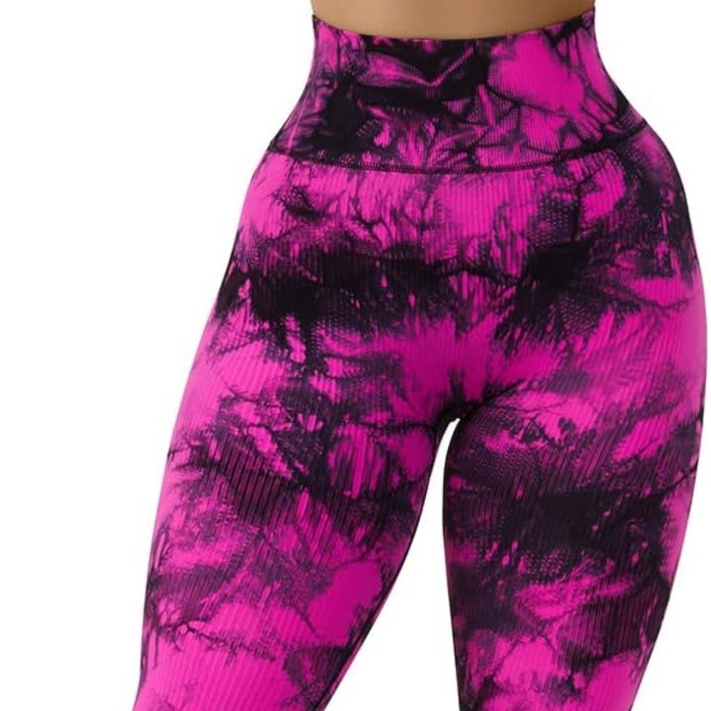 Ribbed High Waist Tie Dye Leggings